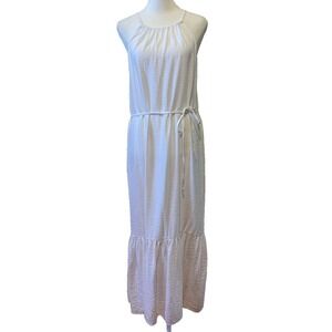 Banana Republic White Halter Maxi Dress Size 4P Bridal Beach Cottage Minimalist